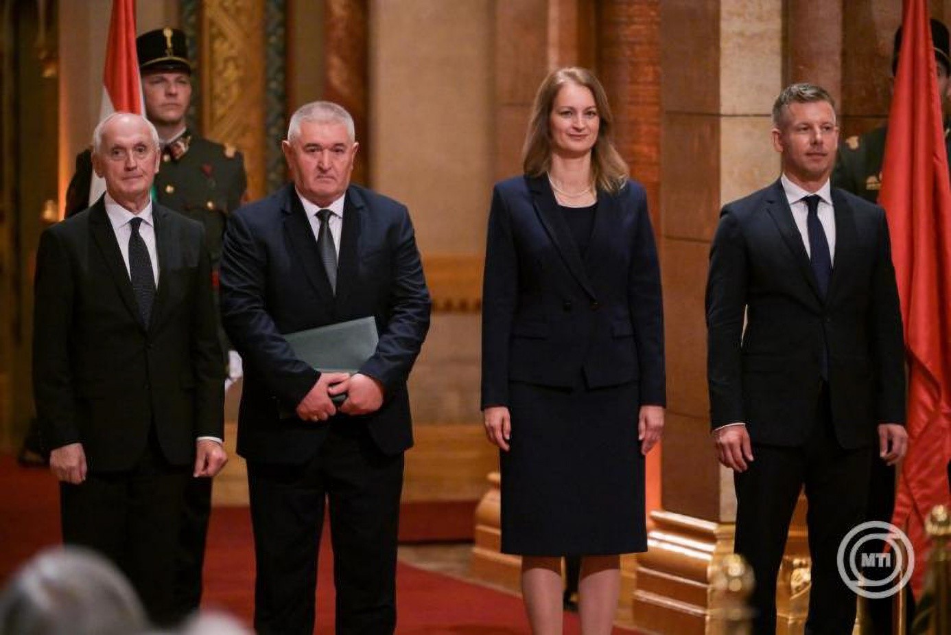 President of the Republic Baka András, Dr Dóka Ottó, Forsthoffer Ágnes, Speaker of Parliament, and Prime Minister Magyar Péter. (Photo: Purgel Tamás / MTI)